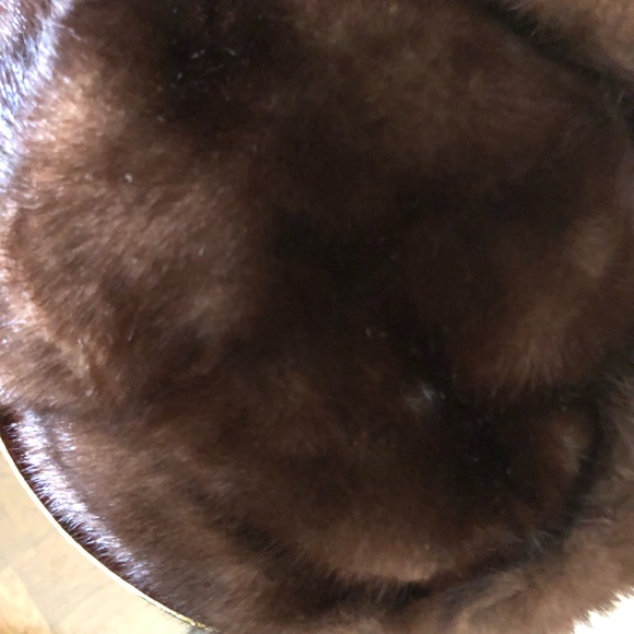 NEW real fur brown monk hat, size 5.8